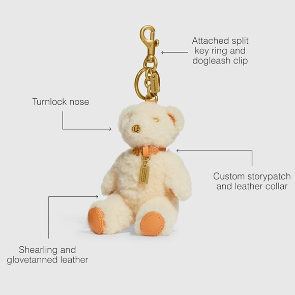 Coach bear bag charm shearling - Picture 3 of 8